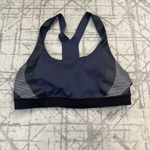 NWOT ATHLETA Allyson Felix Ultimate Legends Sports Bra LARGE Blue‎ Black